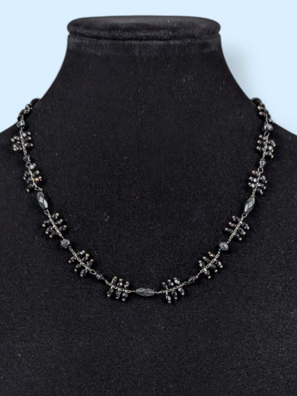 (2/$20) Dainty Black Glass Beaded Necklace